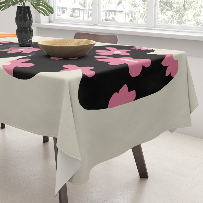Black floral Vase Tablecloth Gallery Image 3