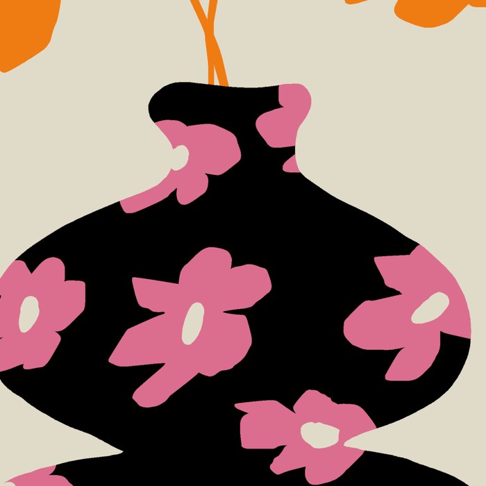 Black floral Vase Coffee Mug Gallery Image 2