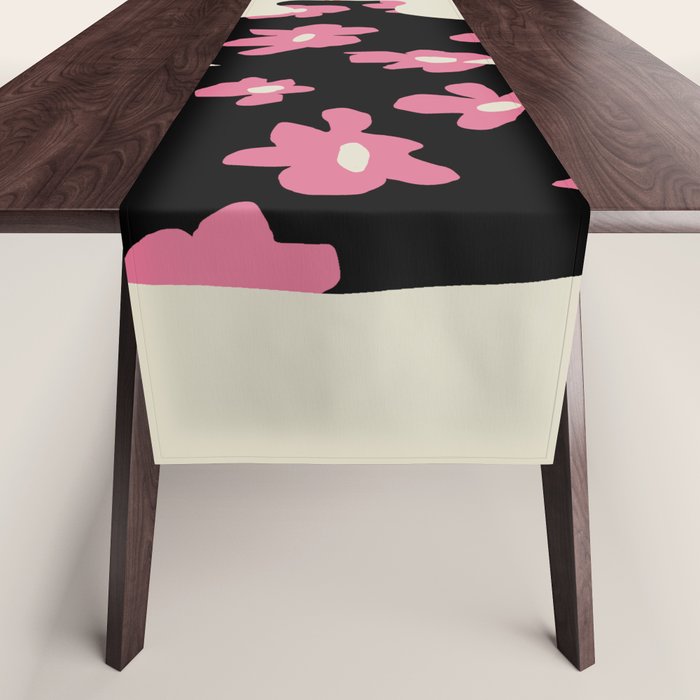 Black floral Vase Table Runner Gallery Image 1