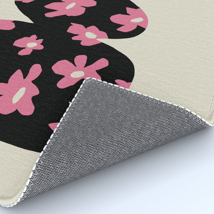Black floral Vase Rug Gallery Image 4