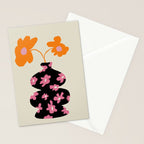 Black floral Vase Stationery Card Gallery Image 2