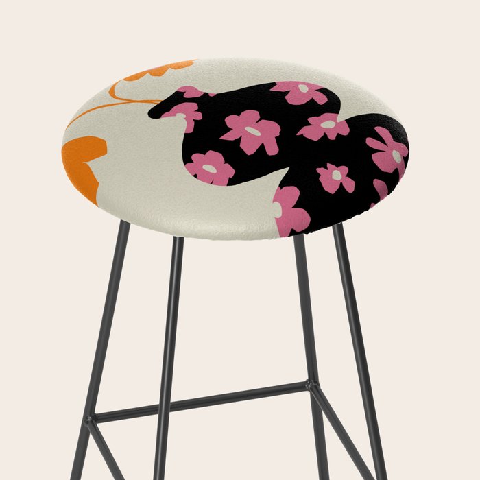 Black floral Vase Stool Gallery Image 2