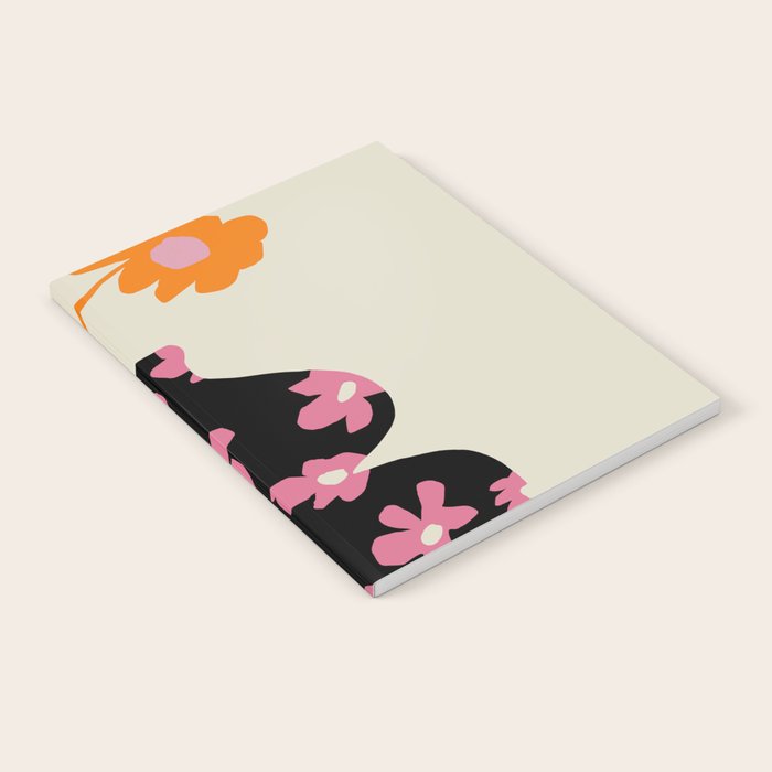 Black floral Vase Notebook Gallery Image 2