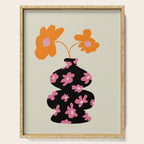 Black floral Vase Serving Tray Gallery Image 1