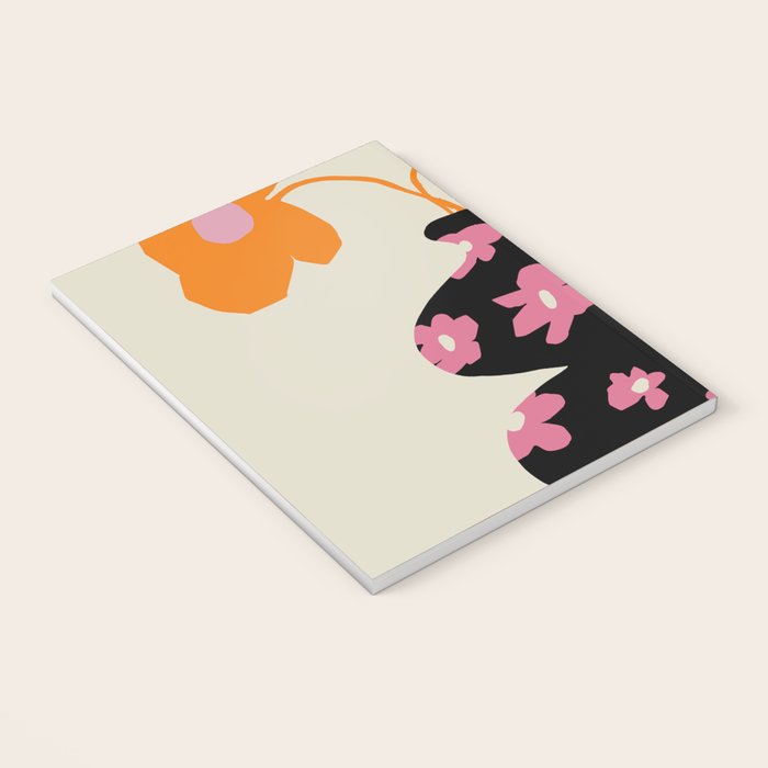 Black floral Vase Notebook Gallery Image 3