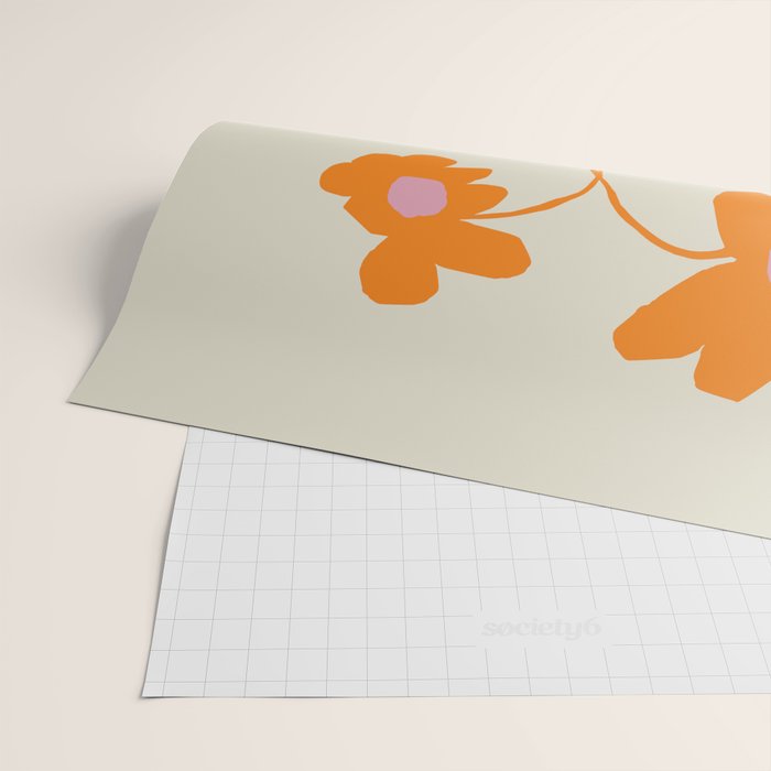 Black floral Vase Wrapping Paper Gallery Image 2