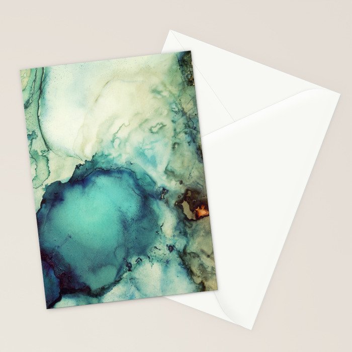 Teal Abstract Stationery Card Gallery Image 2