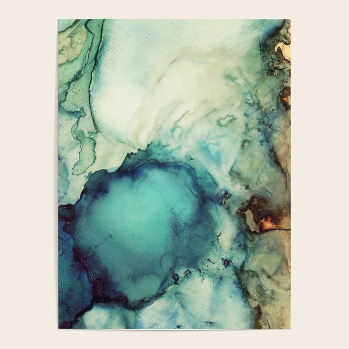 Teal Abstract Poster Gallery Image 4