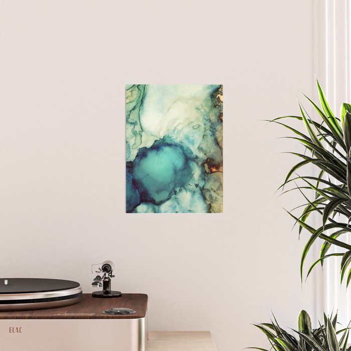 Teal Abstract Poster Gallery Image 2