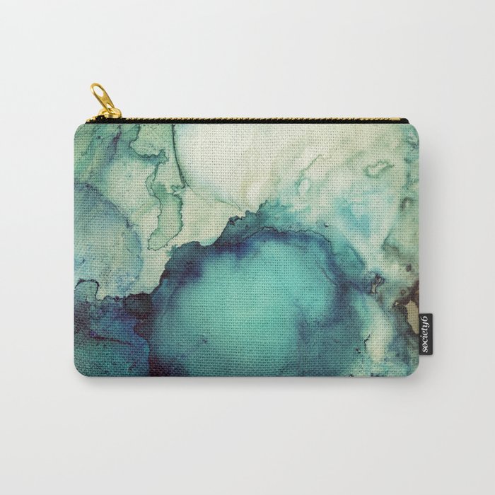 Teal Abstract Carry All Pouch Gallery Image 1