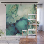 Teal Abstract Wall Mural Gallery Image 1