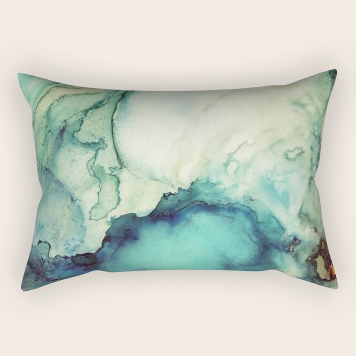 Teal Abstract Rectangular Pillow Gallery Image 2
