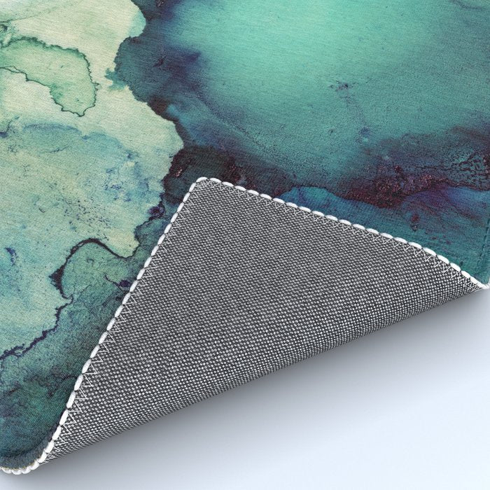 Teal Abstract Rug Gallery Image 4