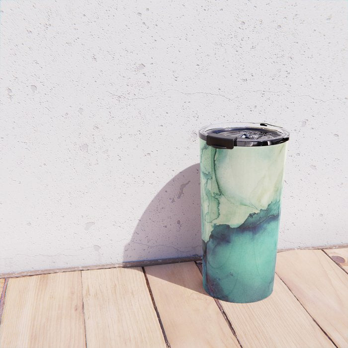 Teal Abstract Travel Mug Gallery Image 4