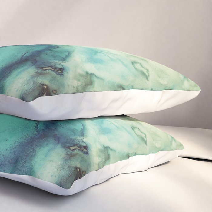 Teal Abstract Pillow Sham Gallery Image 3