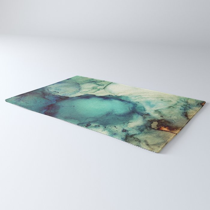 Teal Abstract Rug Gallery Image 3