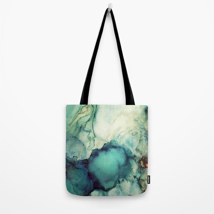 Teal Abstract Tote Bag Gallery Image 2