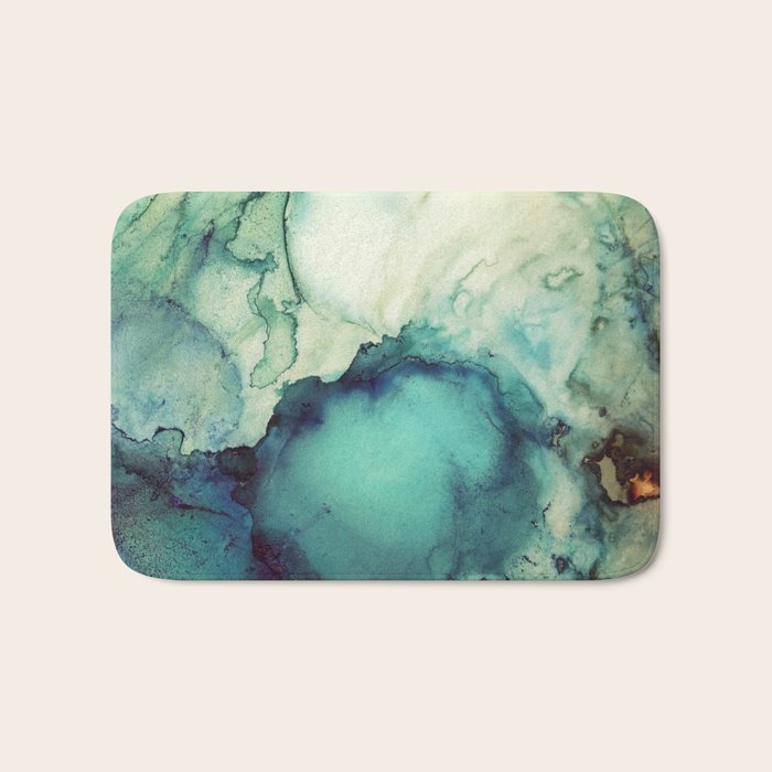 Teal Abstract Bath Mat Gallery Image 1