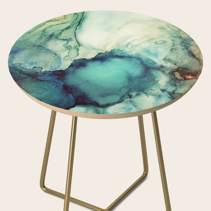 Teal Abstract Side Table Gallery Image 2
