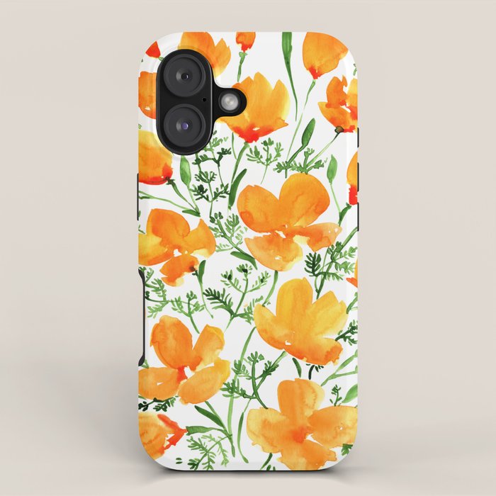 Watercolor California poppies iPhone Case Gallery Image 1