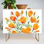 Watercolor California poppies Credenza Gallery Image 1