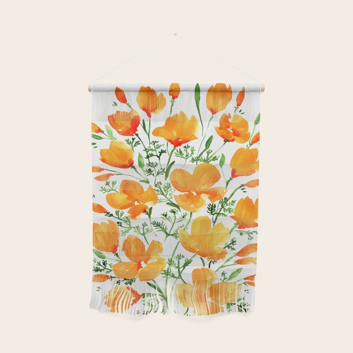 Watercolor California poppies Wall Hanging Gallery Image 1
