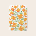 Watercolor California poppies Bath Mat Gallery Image 1