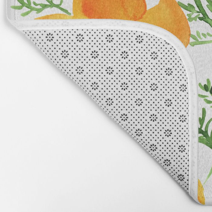 Watercolor California poppies Bath Mat Gallery Image 2