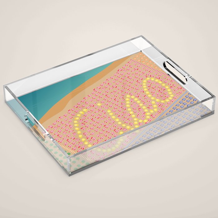 Ciao / Hello Italy Beach Umbrellas - Aerial Italian Acrylic Tray Gallery Image 1