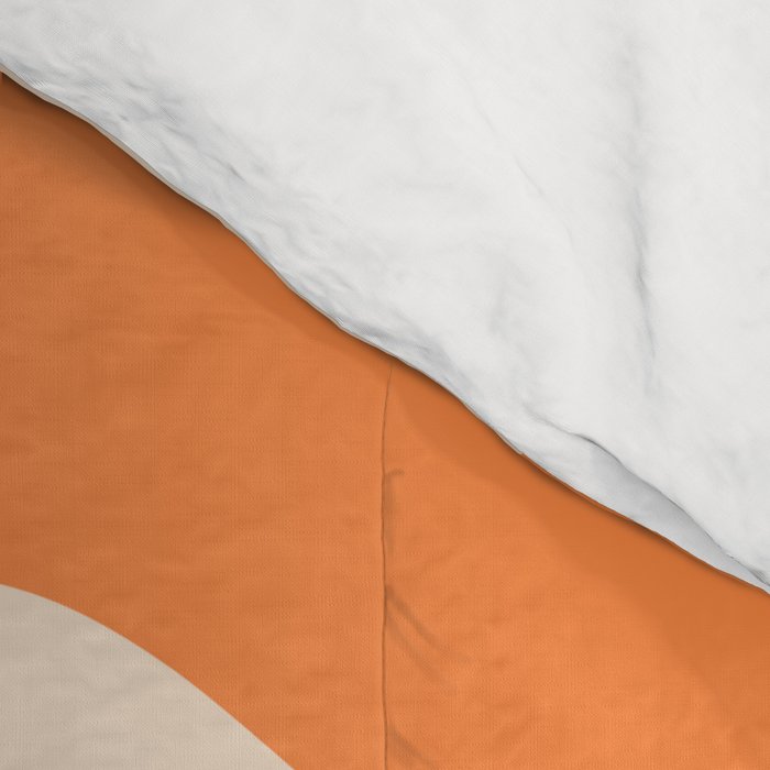 Retro Liquid Swirl Abstract Pattern Square in Orange and Teal Blue Comforter Gallery Image 4