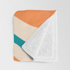 Retro Liquid Swirl Abstract Pattern Square in Orange and Teal Blue Throw Blanket Gallery Image 3