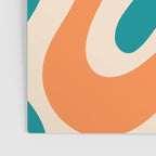 Retro Liquid Swirl Abstract Pattern Square in Orange and Teal Blue Poster Gallery Image 3