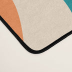 Retro Liquid Swirl Abstract Pattern Square in Orange and Teal Blue Desk Mat Gallery Image 4
