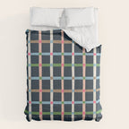 Windowpane Plaid Multicolor on Dark Blue Comforter Gallery Image 6