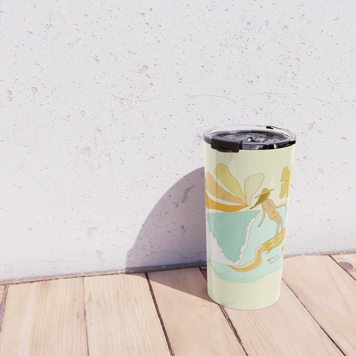 Pisces surf zodiac // retro art by surfy birdy Travel Mug Gallery Image 4