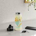 Pisces surf zodiac // retro art by surfy birdy Water Bottle Gallery Image 4