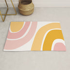 Abstract Shapes 37 in Mustard Yellow and Pale Pink Rug Gallery Image 1