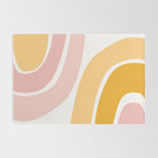 Abstract Shapes 37 in Mustard Yellow and Pale Pink Rug Gallery Image 2