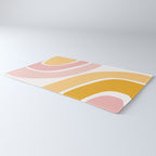 Abstract Shapes 37 in Mustard Yellow and Pale Pink Rug Gallery Image 3
