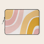 Abstract Shapes 37 in Mustard Yellow and Pale Pink Laptop Sleeve Gallery Image 1