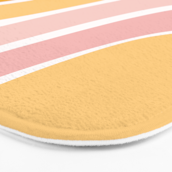Abstract Shapes 37 in Mustard Yellow and Pale Pink Bath Mat Gallery Image 3