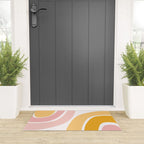 Abstract Shapes 37 in Mustard Yellow and Pale Pink Welcome Mat Gallery Image 3