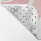 Abstract Shapes 37 in Mustard Yellow and Pale Pink Bath Mat Gallery Image 2