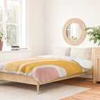 Abstract Shapes 37 in Mustard Yellow and Pale Pink Duvet Cover Gallery Image 2