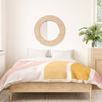 Abstract Shapes 37 in Mustard Yellow and Pale Pink Duvet Cover Gallery Image 3