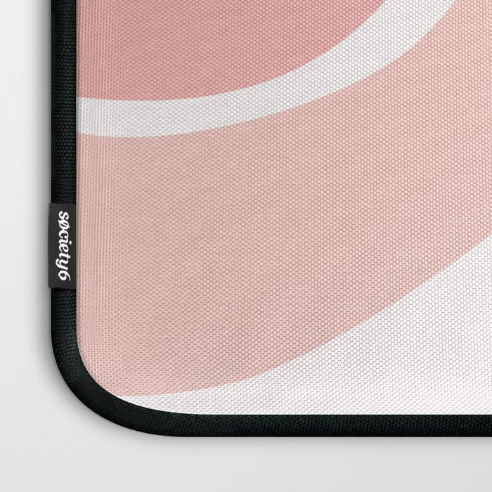 Abstract Shapes 37 in Mustard Yellow and Pale Pink Laptop Sleeve Gallery Image 3
