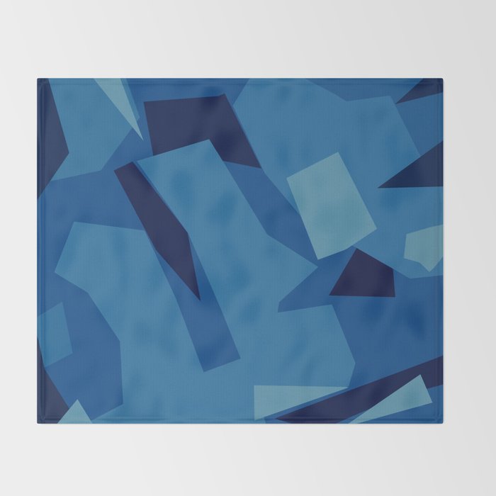 Peckham Blue Abstract Map Throw Blanket Gallery Image 2