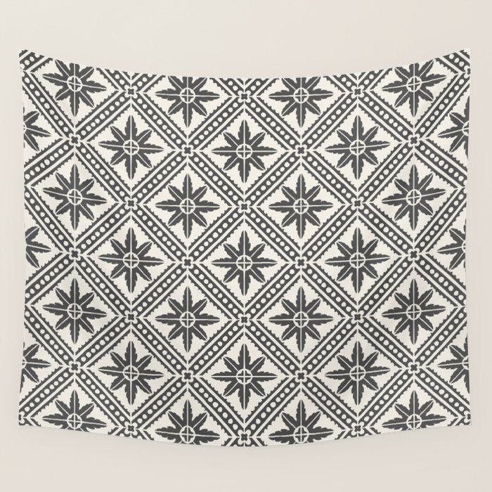 TAZA STAR TILE GREY Wall Tapestry Gallery Image 1