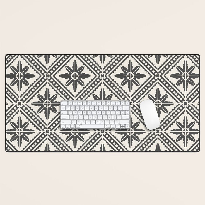 TAZA STAR TILE GREY Desk Mat Gallery Image 1