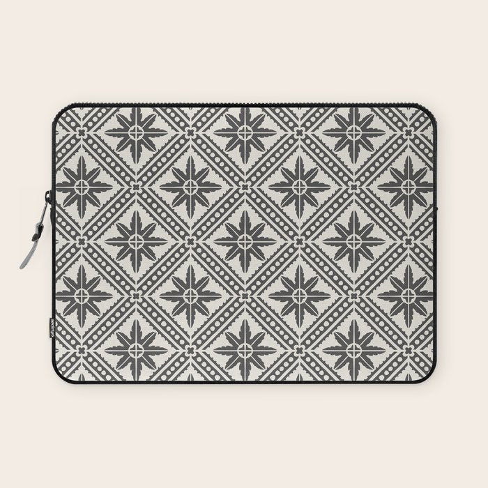 TAZA STAR TILE GREY Laptop Sleeve Gallery Image 1